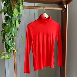 Brand new J Crew tissue turtleneck in red, with tags.